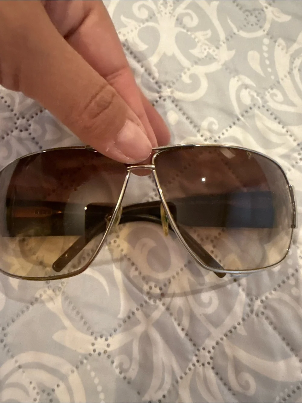 Y2K Yves Saint Laurent unisex Aviator Sunglasses - Brown Gradient Lenses